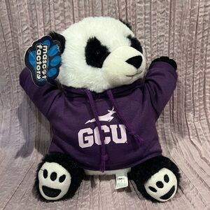 Panda Stuffed Animal with Purple Hoodie GCU Grand Canyon University branding